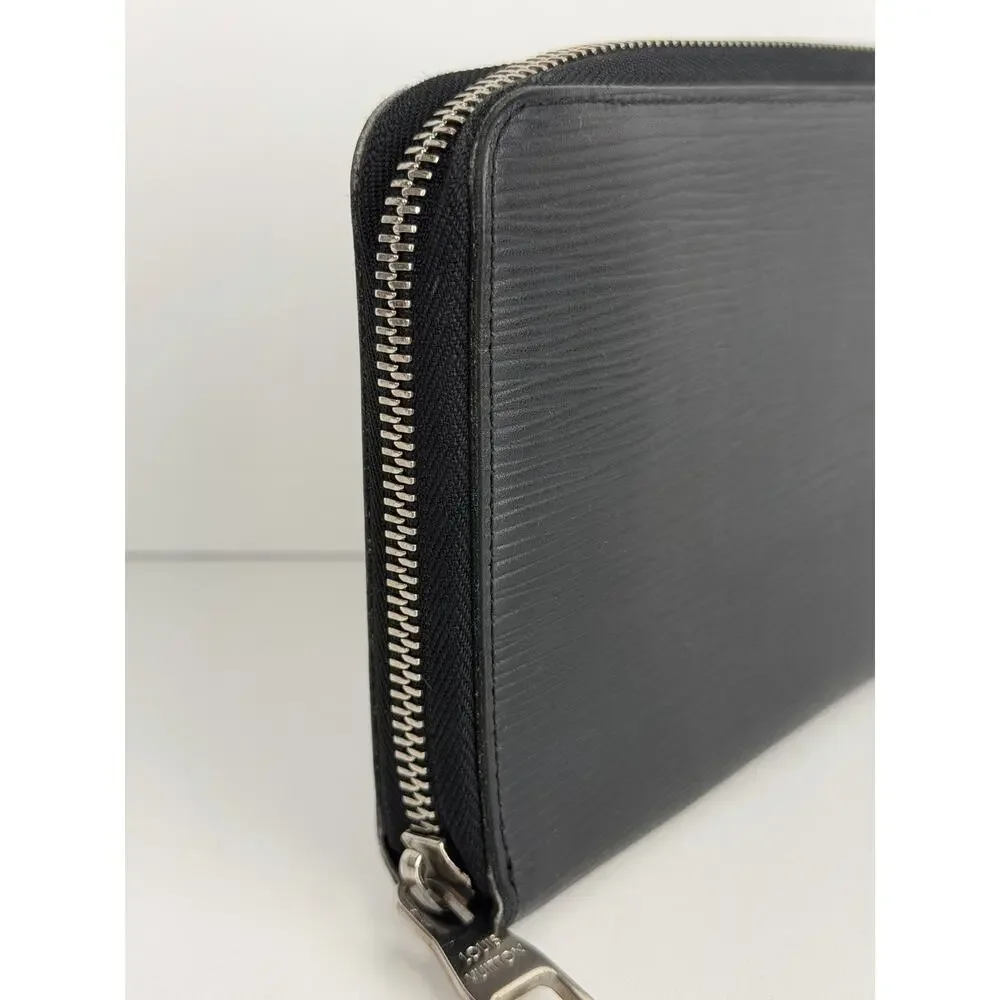 Louis Vuitton Zippy Wallet Organizer Black Leather&Silver-tone hardware 2014 K1